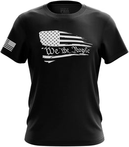 1776 We The People American Flag Military Army Mens Preamble Flag black T-Shirt