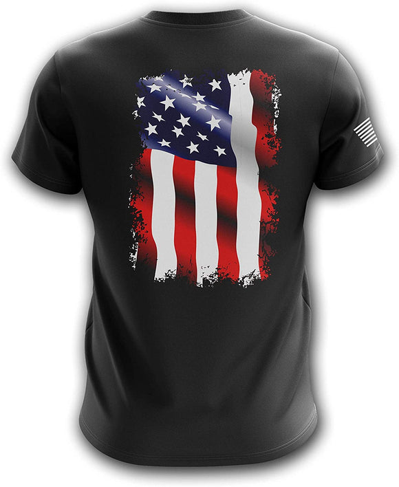 1776 We The People American Flag Military Army Mens Waving Flag black T-Shirt