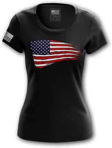 American Flag Womens American Flag black T-Shirt