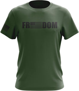 American Freedom Eagle Cross Flag Military Army Mens Freedom Green T-Shirt