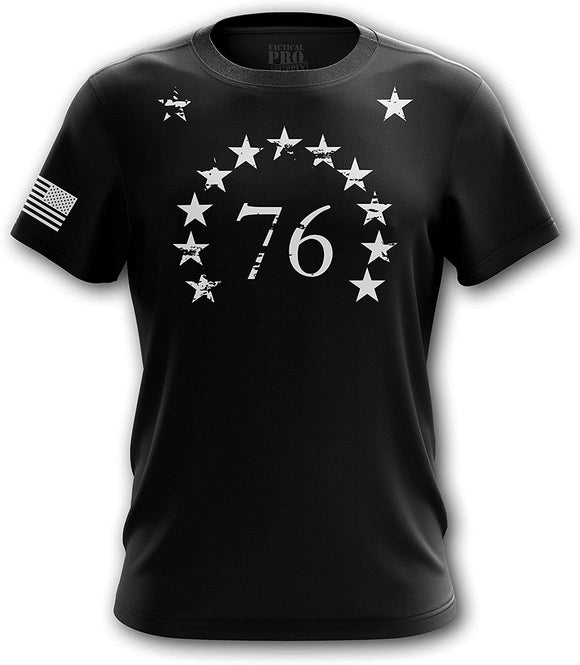 Foxtrot Live Free Join or Die American Flag Military Army Mens 1776 Stars black T-Shirt