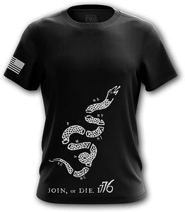 Foxtrot Live Free Join or Die American Flag Military Army Mens Join, Or Die black T-Shirt