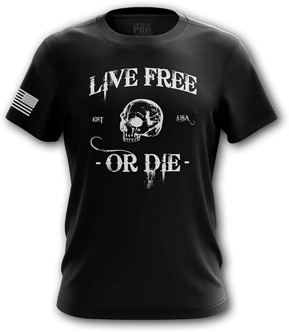 Foxtrot Live Free Join or Die American Flag Military Army Mens Live Free black T-Shirt