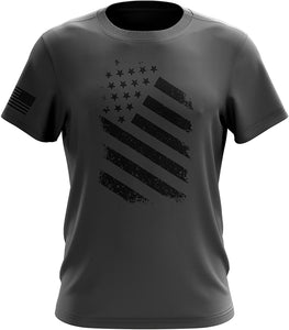 Old Glory Blue Line Red Line American Flag Military Army Mens Old Glory Grey T-Shirt