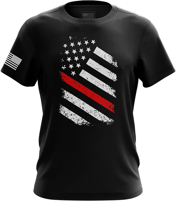 Old Glory Blue Line Red Line American Flag Military Army Mens Old Glory Red Line black T-Shirt