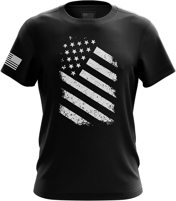 Old Glory Blue Line Red Line American Flag Military Army Mens Old Glory black T-Shirt