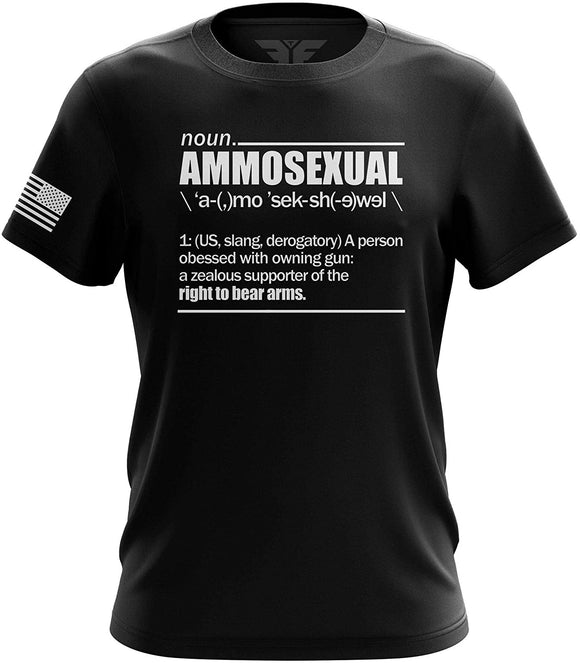 Pro Gun AR15 AK47 Ammosexual American Flag Military Army Mens Ammosexual black T-Shirt