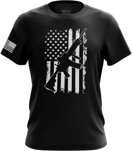 Pro Gun Second Amendment American Flag Don't Tread Mens Assault Flag black T-Shirt