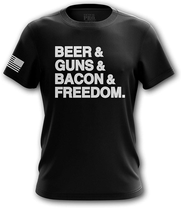 Pro Gun Second Amendment American Flag Don't Tread Mens Bacon black T-Shirt