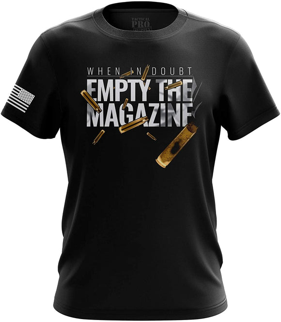 Pro Gun Second Amendment American Flag Don't Tread Mens Empty the Mag black T-Shirt