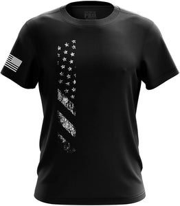 Pro Gun Second Amendment American Flag Don't Tread on Me Mens Glory Stripe black T-Shirt