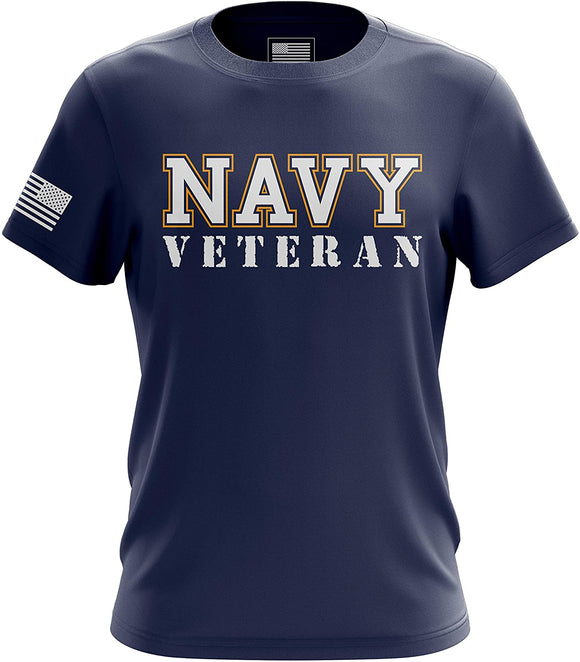 US Navy Veteran American Mens Navy Veteran blue T-Shirt